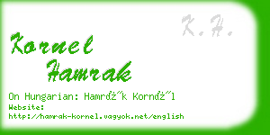 kornel hamrak business card